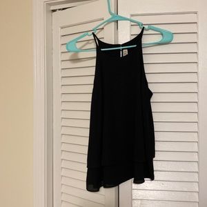 Solid black tank top